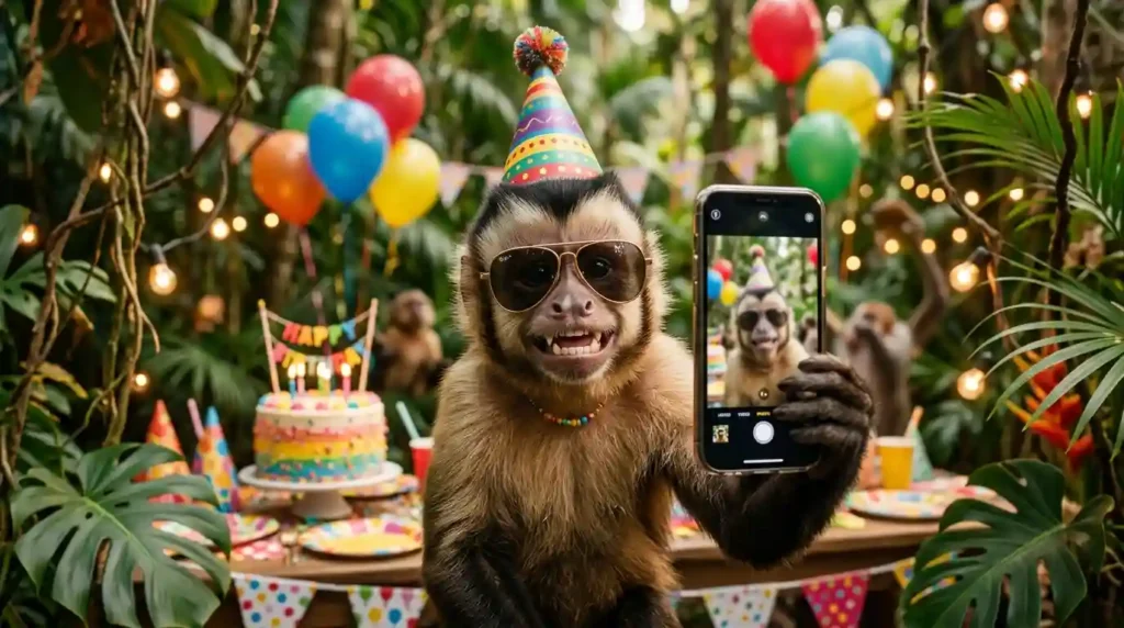 Funny Monkey Birthday Captions for Social Media