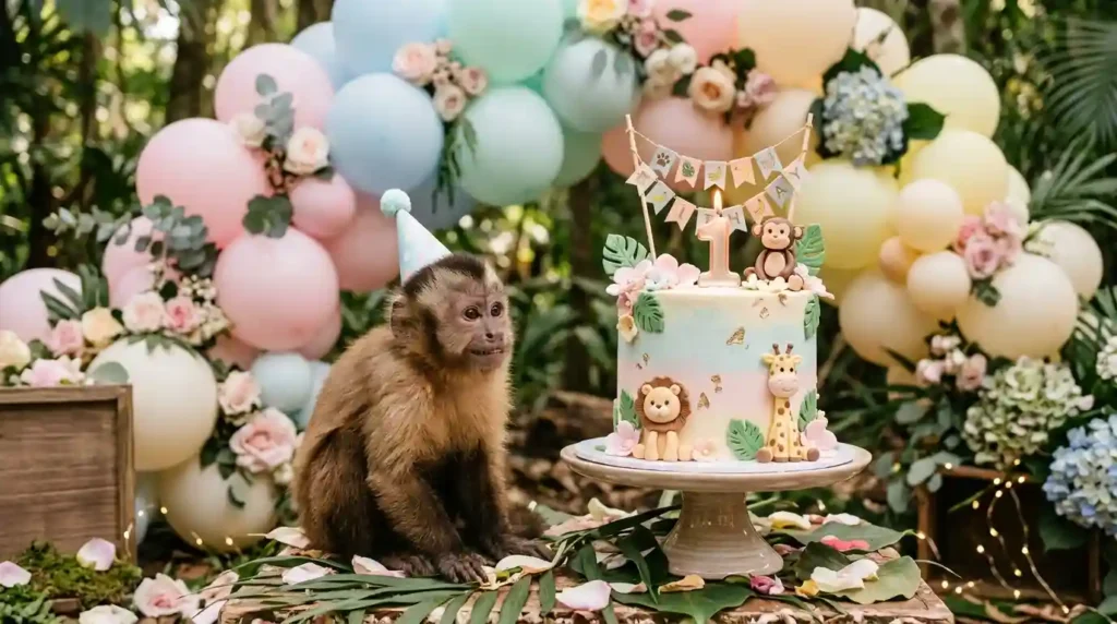 Sweet and Playful Monkey Birthday Greetings