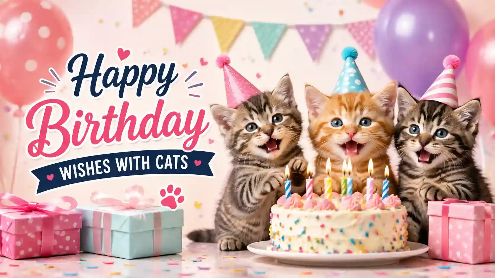 Happy Birthday Wishes with Cats